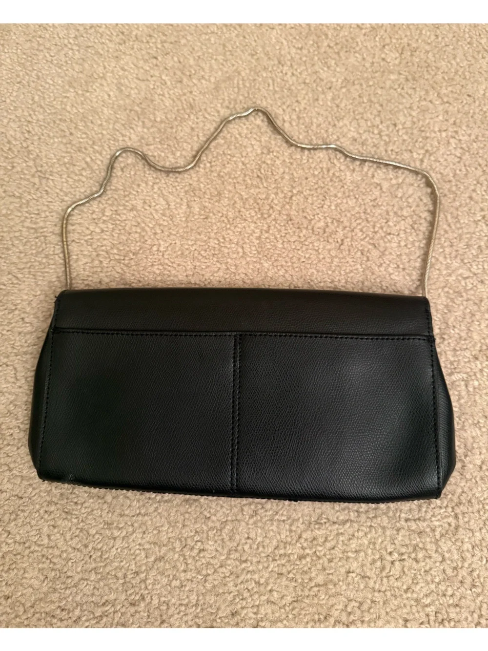 Calvin Klein Black Clutch with Gold Accent and Chain